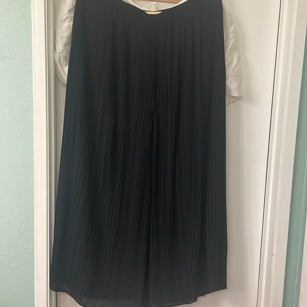 Uniqlo women’s chiffon pleated skirt pants in black